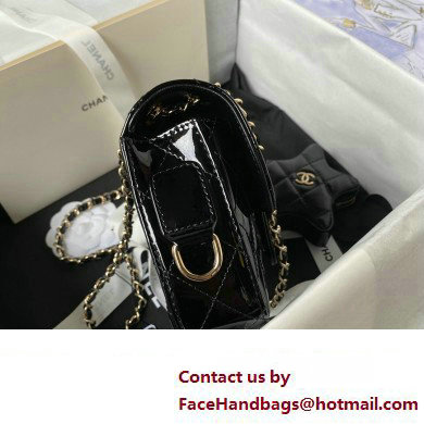 chanel Mirror Calfskin, Calfskin  &  Gold-Tone Metal Mini Flap Bag  &  Star Coin Purse AS4646 Black 2024